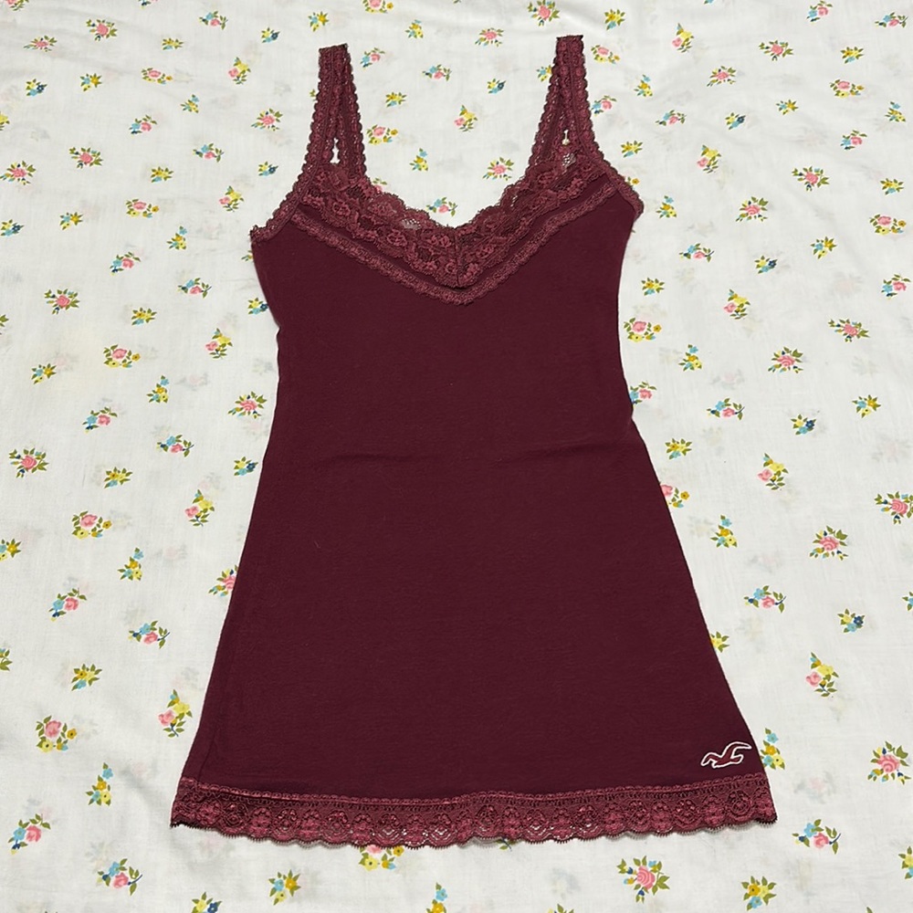 Sold! Burgundy Vintage Lace Hollister Cami